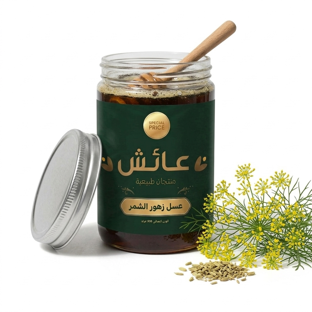 عسل نحل زهور الشمر